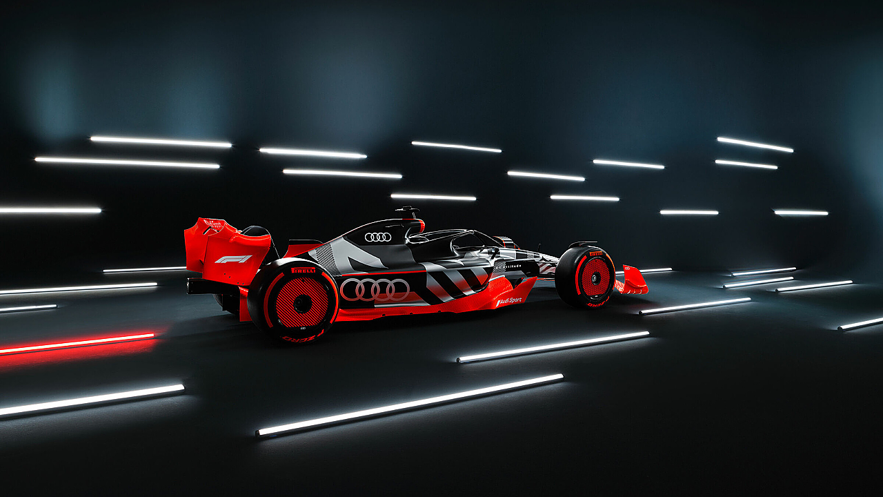 Audi F1 car side and rear profile