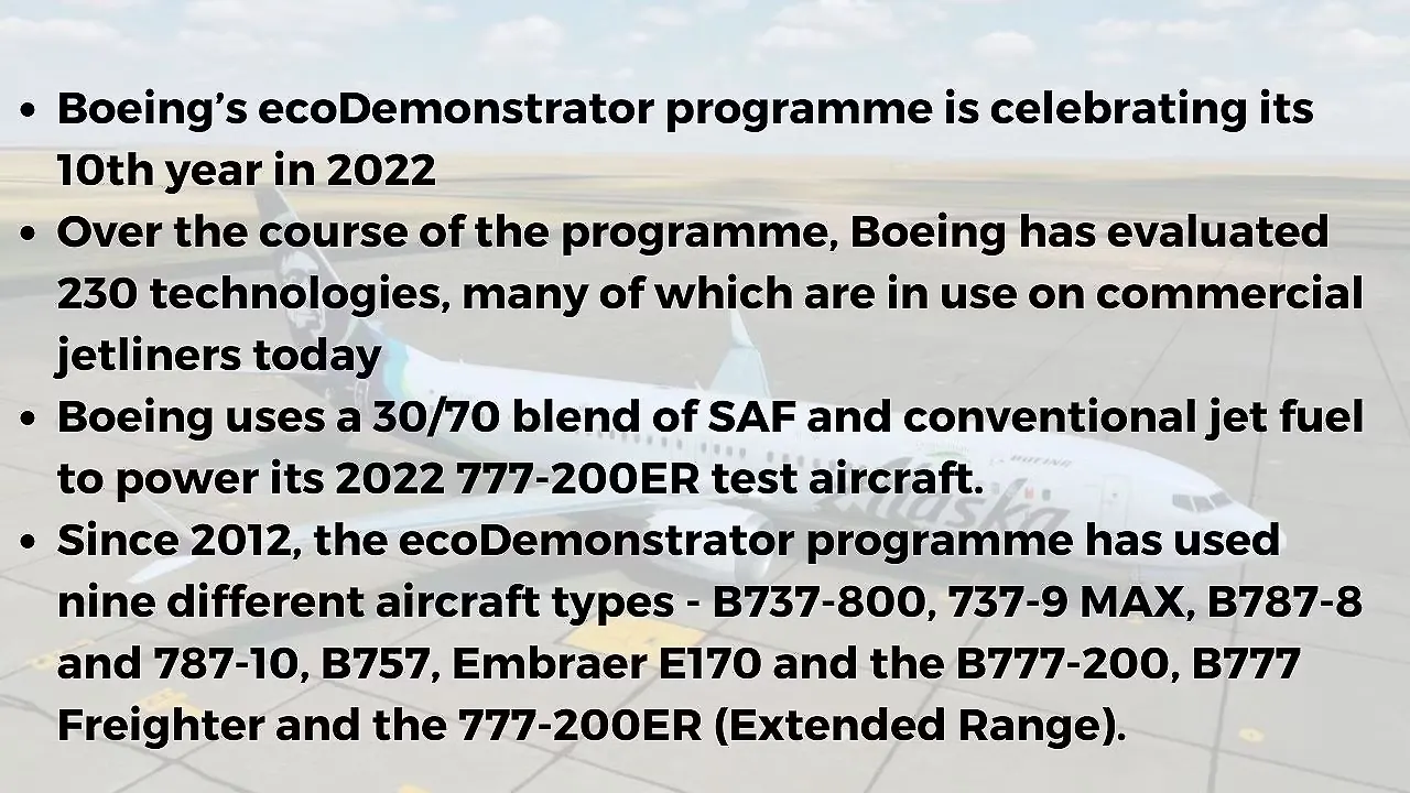 Boeing ecoDemonstrator Pointers Boeing ecoDemonstrator Pointers