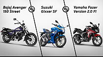 Bajaj Avenger 150 Street vs Suzuki Gixxer SF vs Yamaha Fazer FI: Spec Comparison