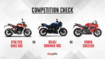 KTM 250 Duke ABS vs Bajaj Dominar 400 vs Honda CBR250R – Competition Check