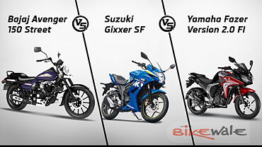 Bajaj Avenger 150 Street vs Suzuki Gixxer SF vs Yamaha Fazer FI: Spec Comparison