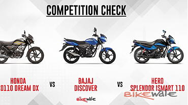 Honda Cd110 Dream Dx Vs Bajaj Discover 110 Vs Hero Splendor Ismart 110 Competition Check Bikewale