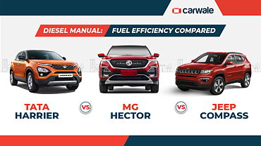 MG Hector Vs Tata Harrier Vs Jeep Compass Diesel Manual: Fuel Efficiency Compared