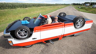 This flipped-over vehicle can be driven just like that