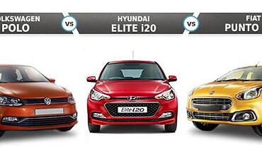 CarWale Comparison: Hyundai Elite i20 Vs Fiat Punto Evo Vs Volkswagen Polo