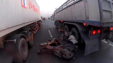 Bike rider narrowly escapes death