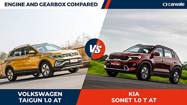 Volkswagen Taigun AT vs Kia Sonet T AT — Powertrains compared