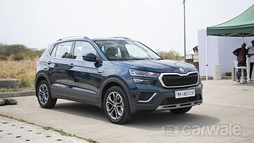 Here are detailed images of Skoda Kushaq and Slavia Lava Blue