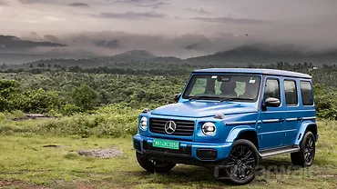 मर्सिडीज़ बेंज़ G580 EQ टेक्नोलॉजी के साथ लेफ्ट फ्रंट थ्री क्वार्टर