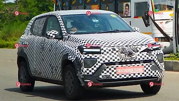 Renault Kwid EV Spied Again, Front-mounted Charging Port Confirmed