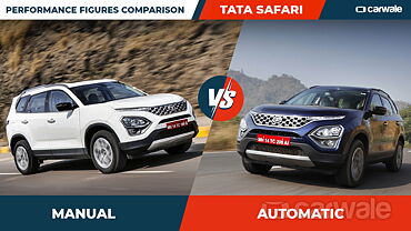 Tata Safari diesel manual vs auto: performance figures comparison