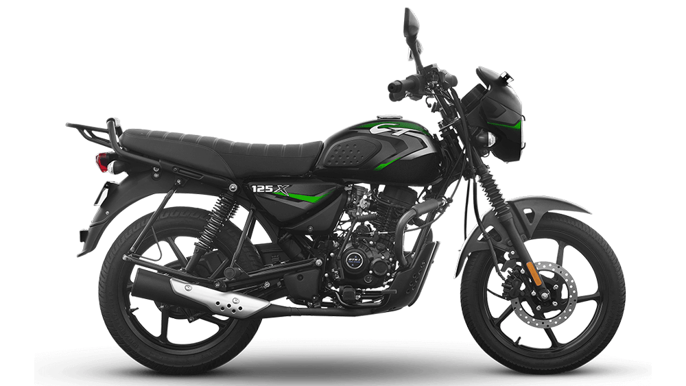 Bajaj CT 125X Ebony Black with Green decals