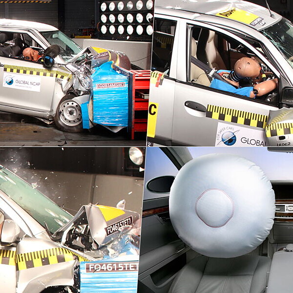 Crashed car display used to encourage safer vehicle choices