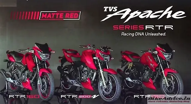 tvs apache rtr 160 and rtr 180 to be launched in a new colour bikewale