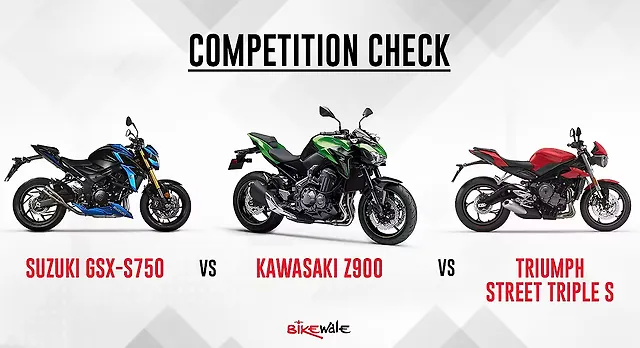 Suzuki GSX-S750 vs Kawasaki Z900 vs Triumph Street Triple S - Competition Check Suzuki GSX-S750 vs Kawasaki Z900 vs Triumph Street Triple S - Competition Check