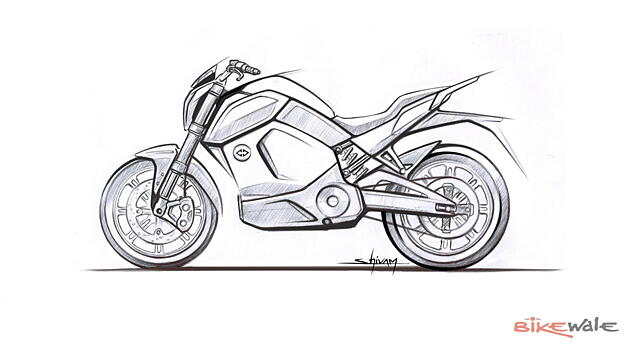 Revolt S Ai Enabled Electric Bike Design Sketch Revealed Bikewale