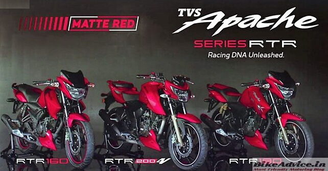 Tvs apache rtr 180 shop red colour