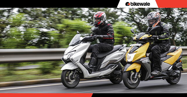 Suzuki Burgman Street vs TVS Ntorq – Comparison Review - BikeWale