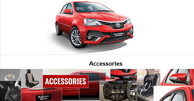 Toyota etios deals platinum accessories