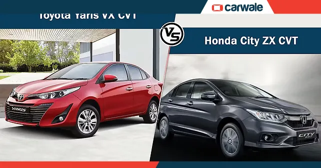 Spec comparison: Toyota Yaris VX CVT Vs Honda City ZX CVT - CarWale