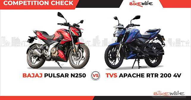 Bajaj Pulsar N250 vs TVS Apache RTR 200 4V: Competition Check - BikeWale