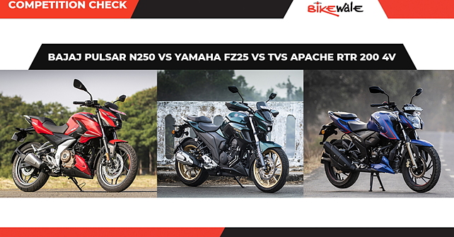 Bajaj Pulsar N250 Vs Yamaha FZ25 Vs TVS Apache RTR 200 4V: Competition ...