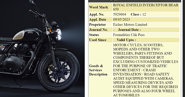 Royal Enfield Interceptor Bear 650 Patented In India - BikeWale