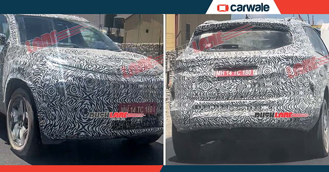 Tata Harrier EV spotted with production-spec alloy wheels - CarWale