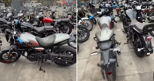 2026 Royal Enfield Guerrilla 450 Spied at a Dealership Before Launch