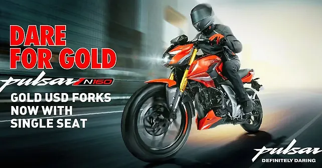 Bajaj Pulsar N160 Golden USD Fork Launched at Rs. 1.22 Lakh