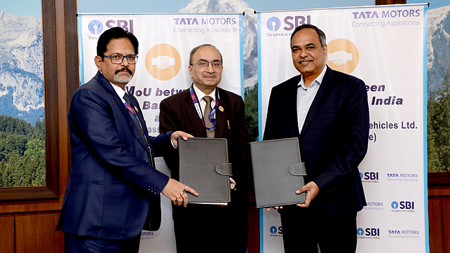 Tata Motors Signing MoU with SBI