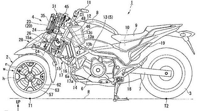 Honda working on a three-wheeled motorcycle