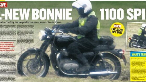 New 1,100cc Triumph Bonneville spotted testing