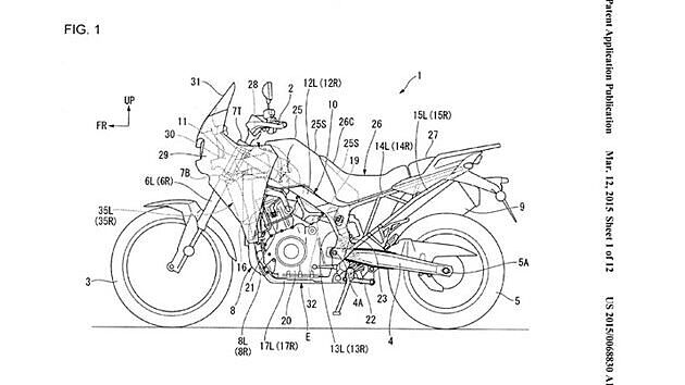Honda patents the Africa Twin adventure bike