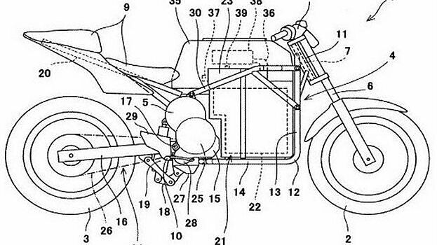 Kawasaki files patent designs for electric supersport design