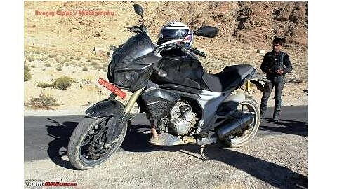 Mahindra Mojo spotted testing in Ladakh