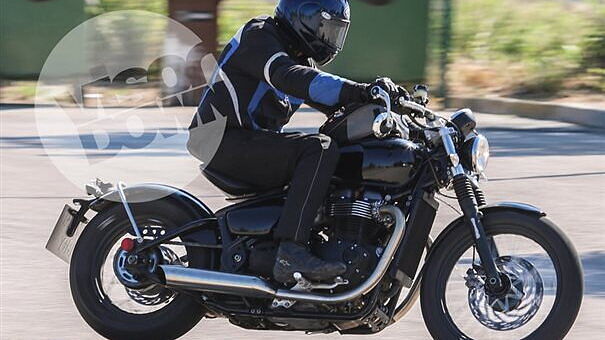 Triumph Bonneville Bobber spied testing in Spain