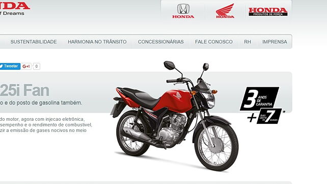 Honda Brazil launches fuel injected CG125i motorcycle