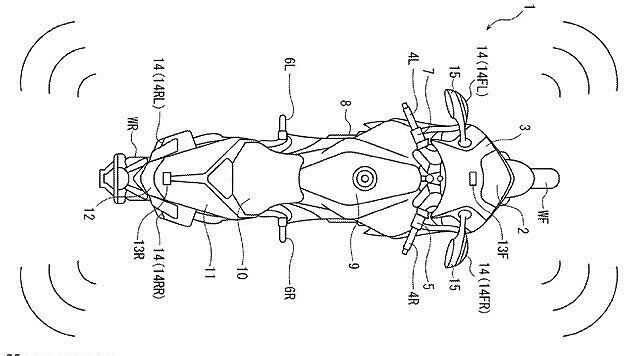 Honda patents blind spot monitor system for motorcycles