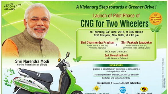 Government to launch CNG kits for two-wheelers