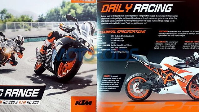 2017 KTM RC200, RC390 brochures leaked
