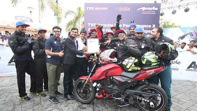 TVS Racing sets record for longest stunt show in India