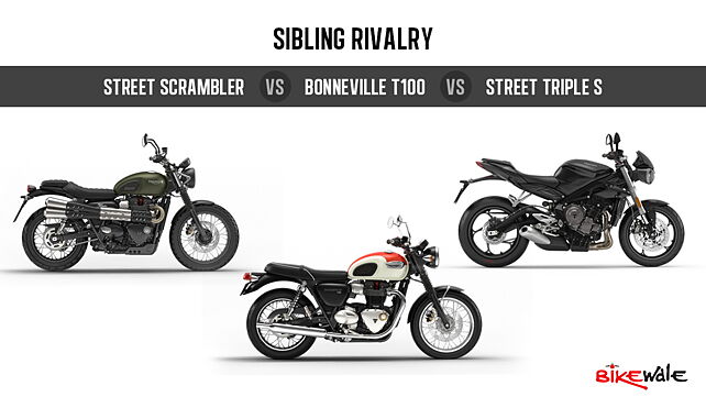 Triumph Street Scrambler vs Bonneville T100 vs Street Triple S: Sibling Rivalry