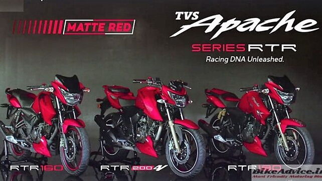 TVS Apache RTR 160 and RTR 180 to be launched in a new colour