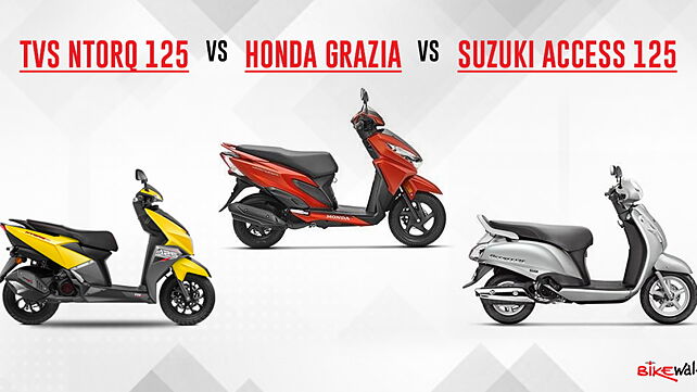 TVS Ntorq 125 vs Honda Grazia vs Suzuki Access 125