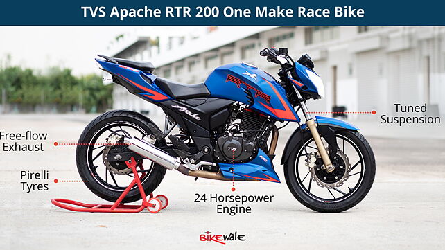 Five differences between the Apache RTR 200 4V and Apache RTR 200 One Make bike
