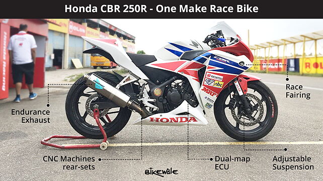 Five differences between stock Honda CBR 250R and One Make race bike