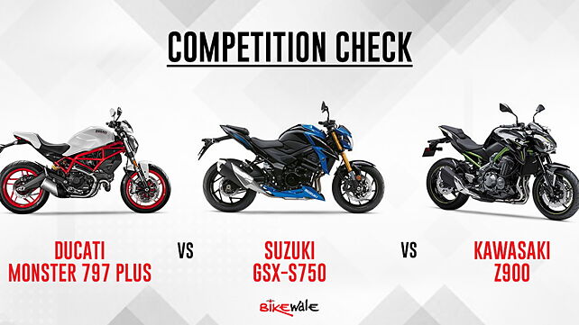 Ducati Monster 797 Plus vs Suzuki GSX-S750 vs Kawasaki Z900: Competition Check