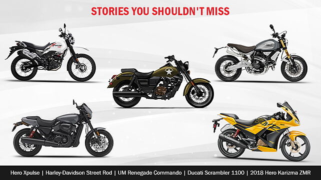 Stories you shouldn't miss – Karizma ZMR launched, Harley to rival RE, Scrambler 1100 launch soon