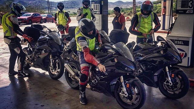 Four 2019 BMW S1000RR spied testing in Spain